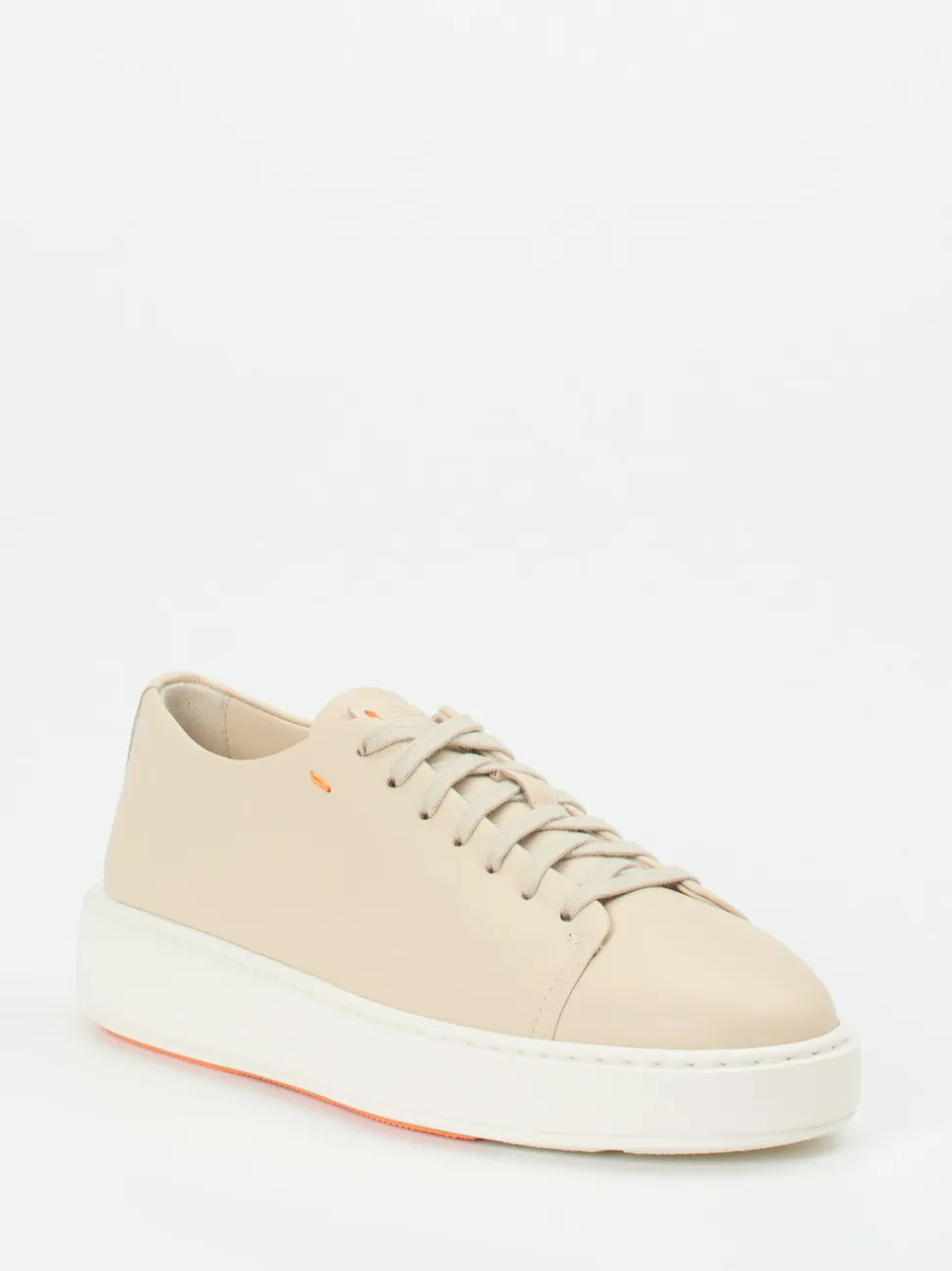 Santoni – Sneaker aus Lammleder in Beige