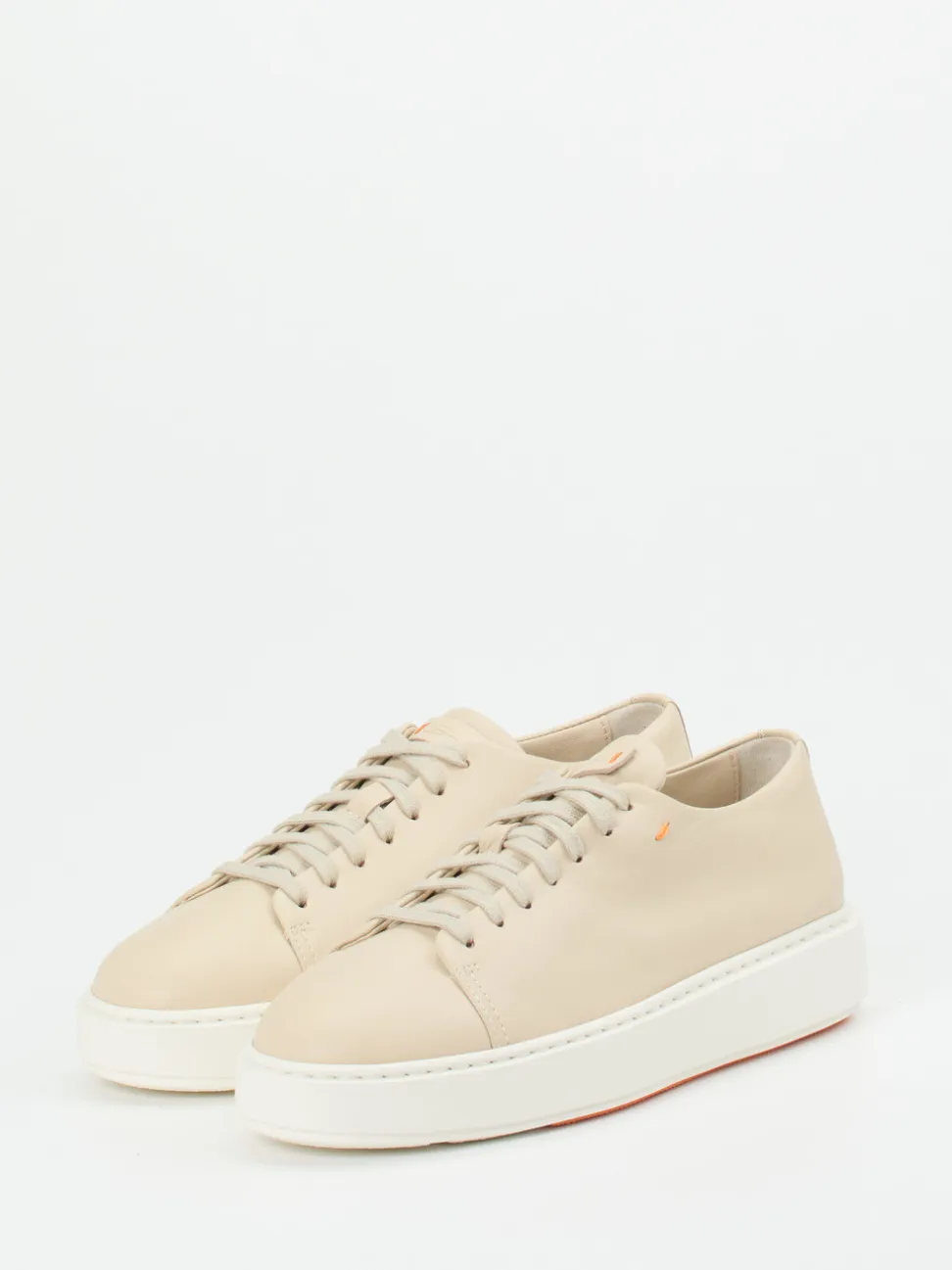 Santoni – Sneaker aus Lammleder in Beige