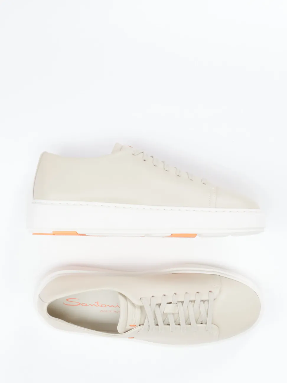 Santoni – Sneaker aus Lammleder in Beige