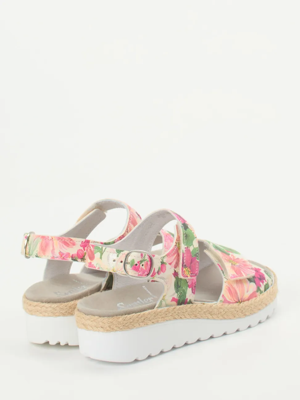 Semler – Keilsandale aus geprägtem Leder floral