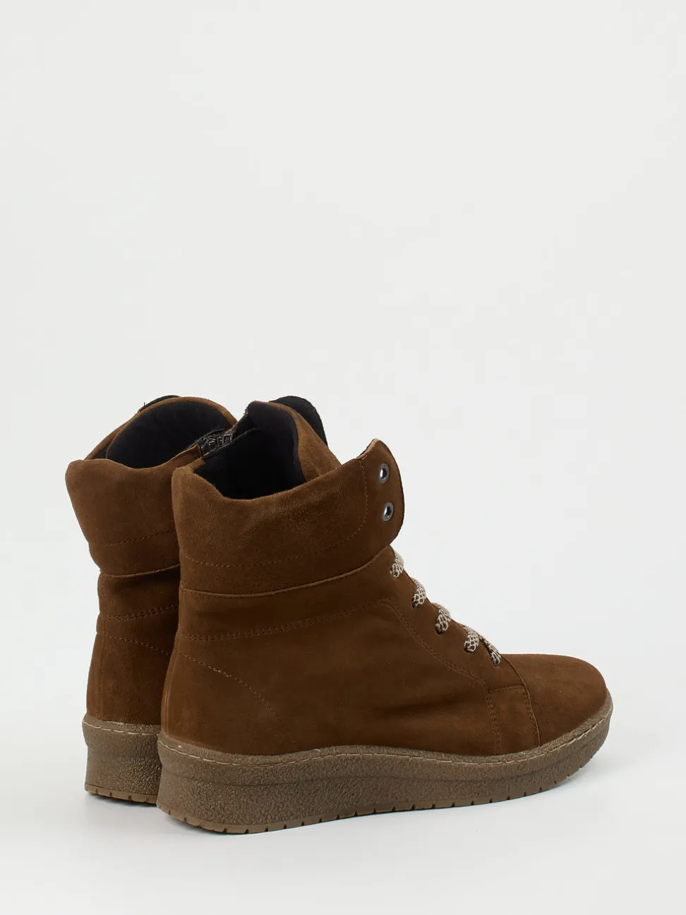 Semler – Keilstiefelette aus Veloursleder Braun