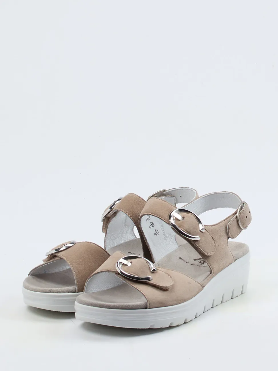 Semler – Komfort-Sandale aus Veloursleder Beige