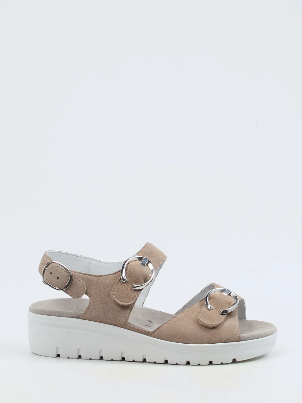 Semler – Komfort-Sandale aus Veloursleder Beige