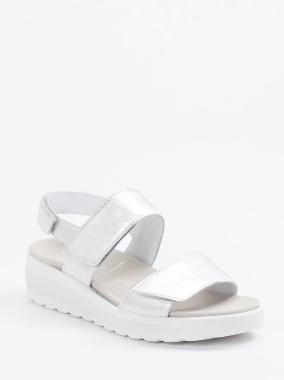 Semler – Komfort-Sandalen aus Metallicleder silber