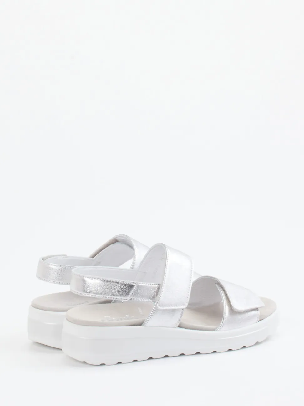 Semler – Komfort-Sandalen aus Metallicleder silber