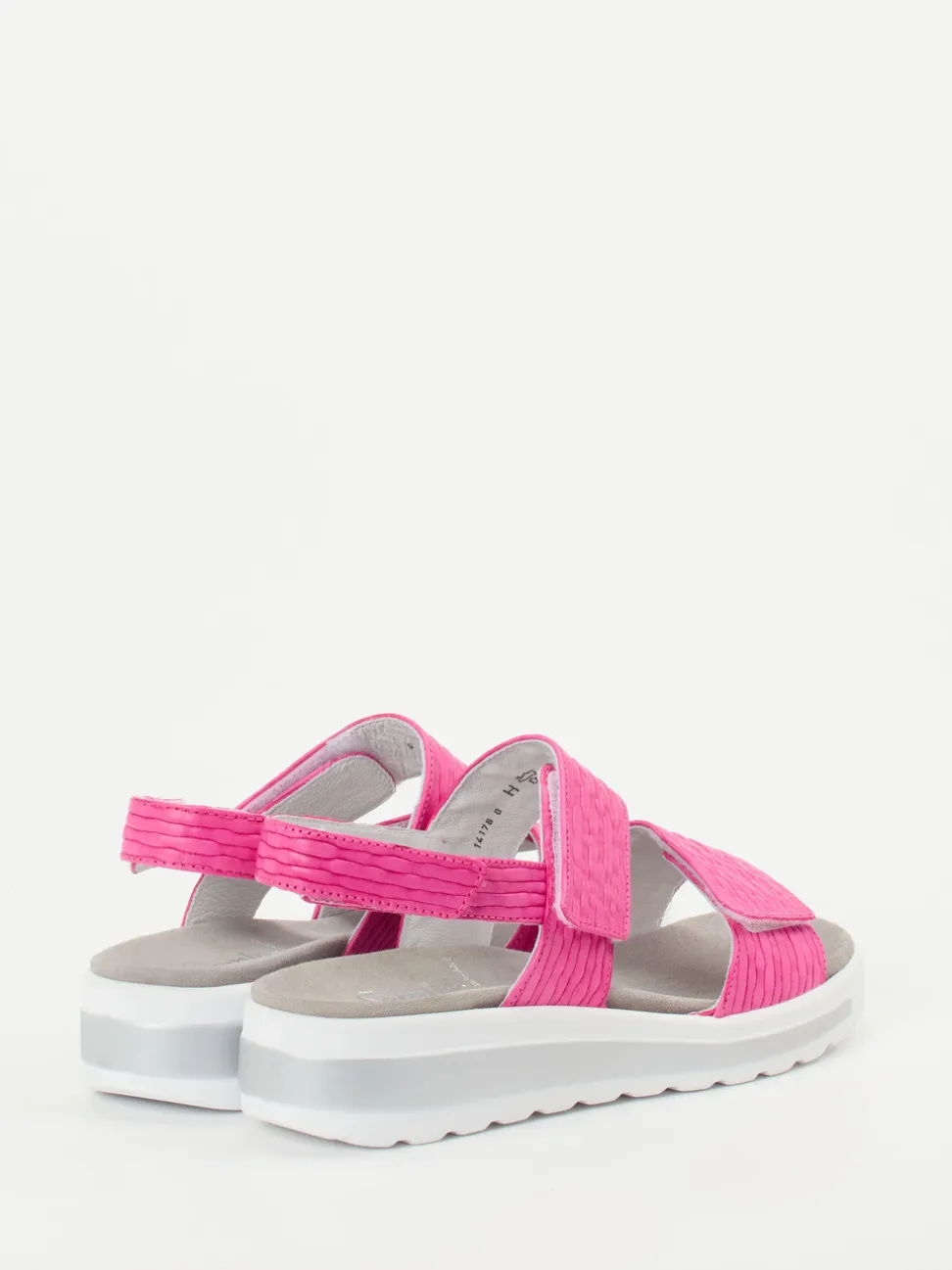 Semler – Komfort-Sandalen aus geprägtem Leder pink