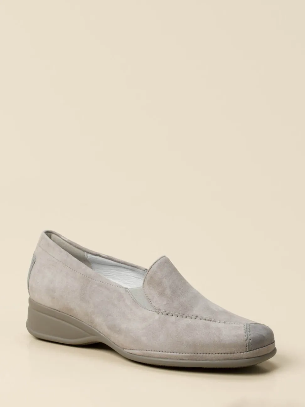 Semler – Komfort-Slipper aus Veloursleder Grau