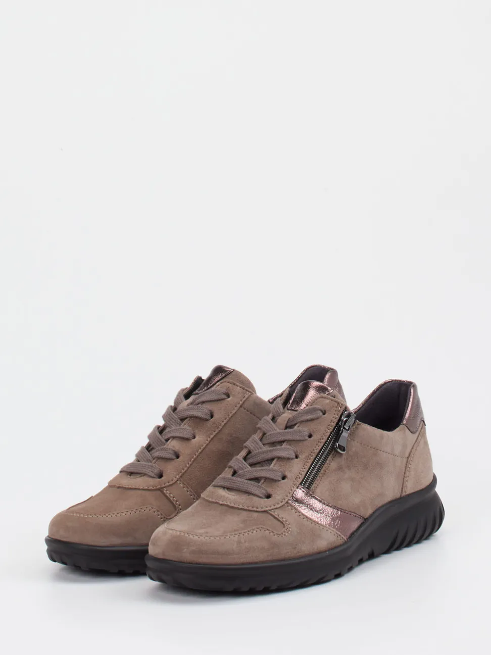 Semler – Komfort-Sneaker aus Veloursleder taupe