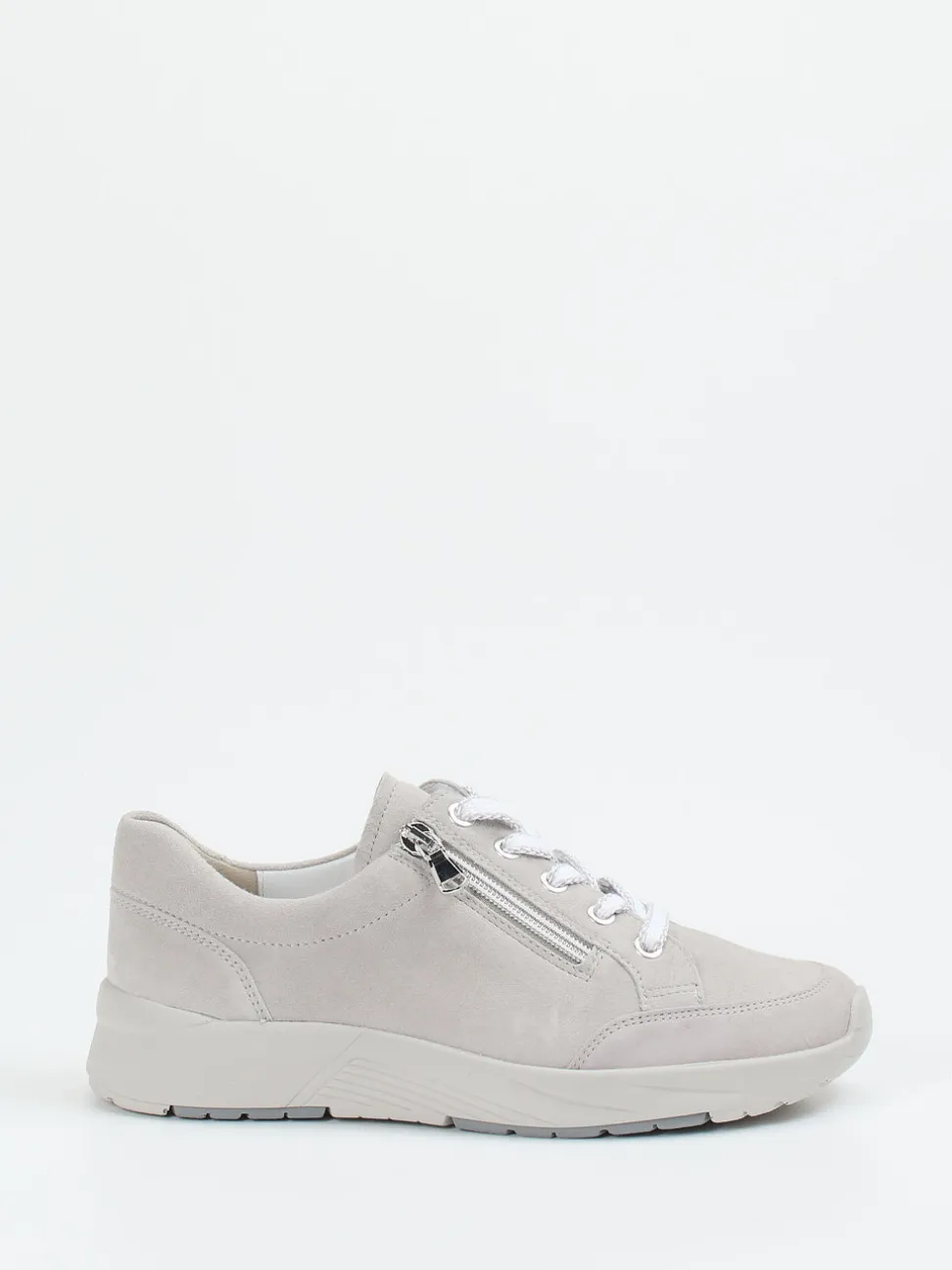 Semler – Komfort-Sneaker aus Veloursleder hellgrau