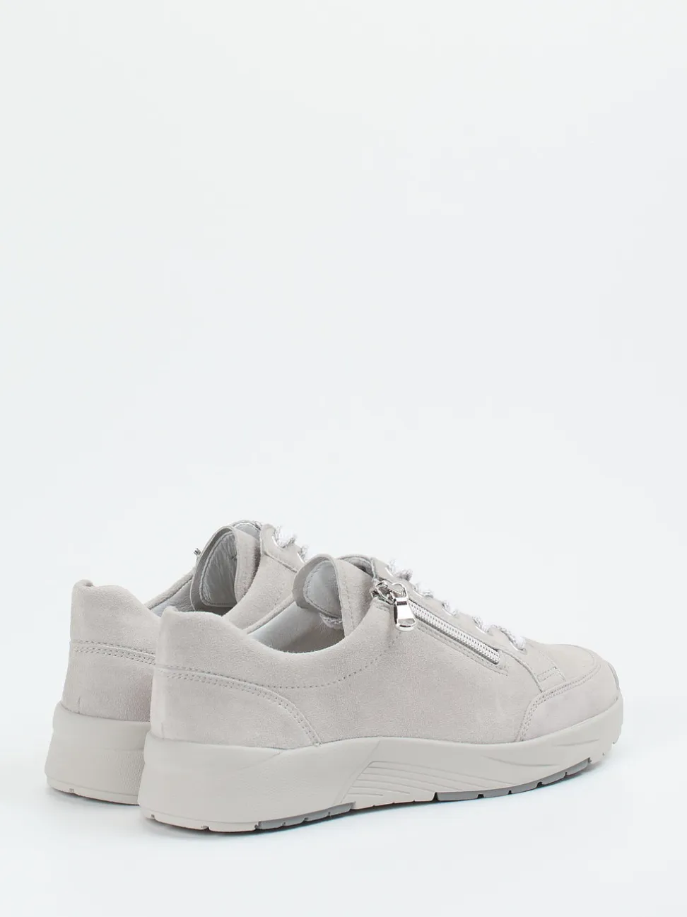 Semler – Komfort-Sneaker aus Veloursleder hellgrau