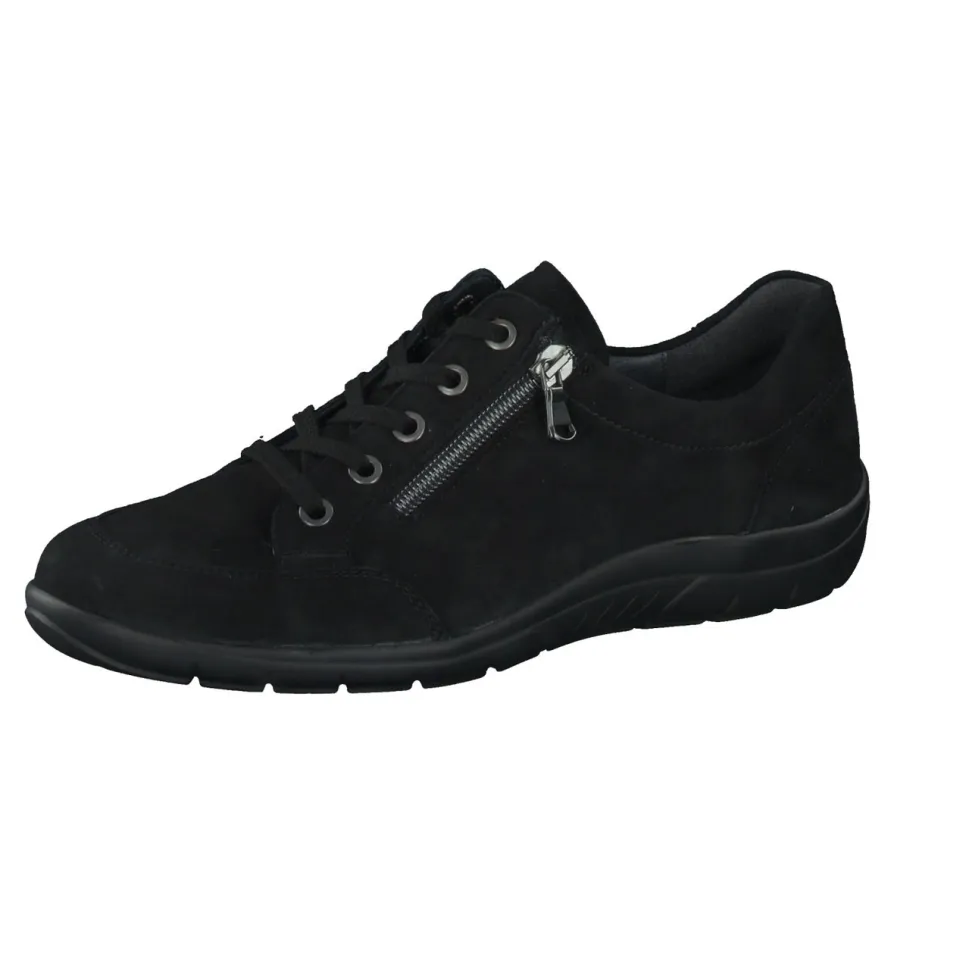 Semler – Komfort-Sneaker aus Veloursleder schwarz
