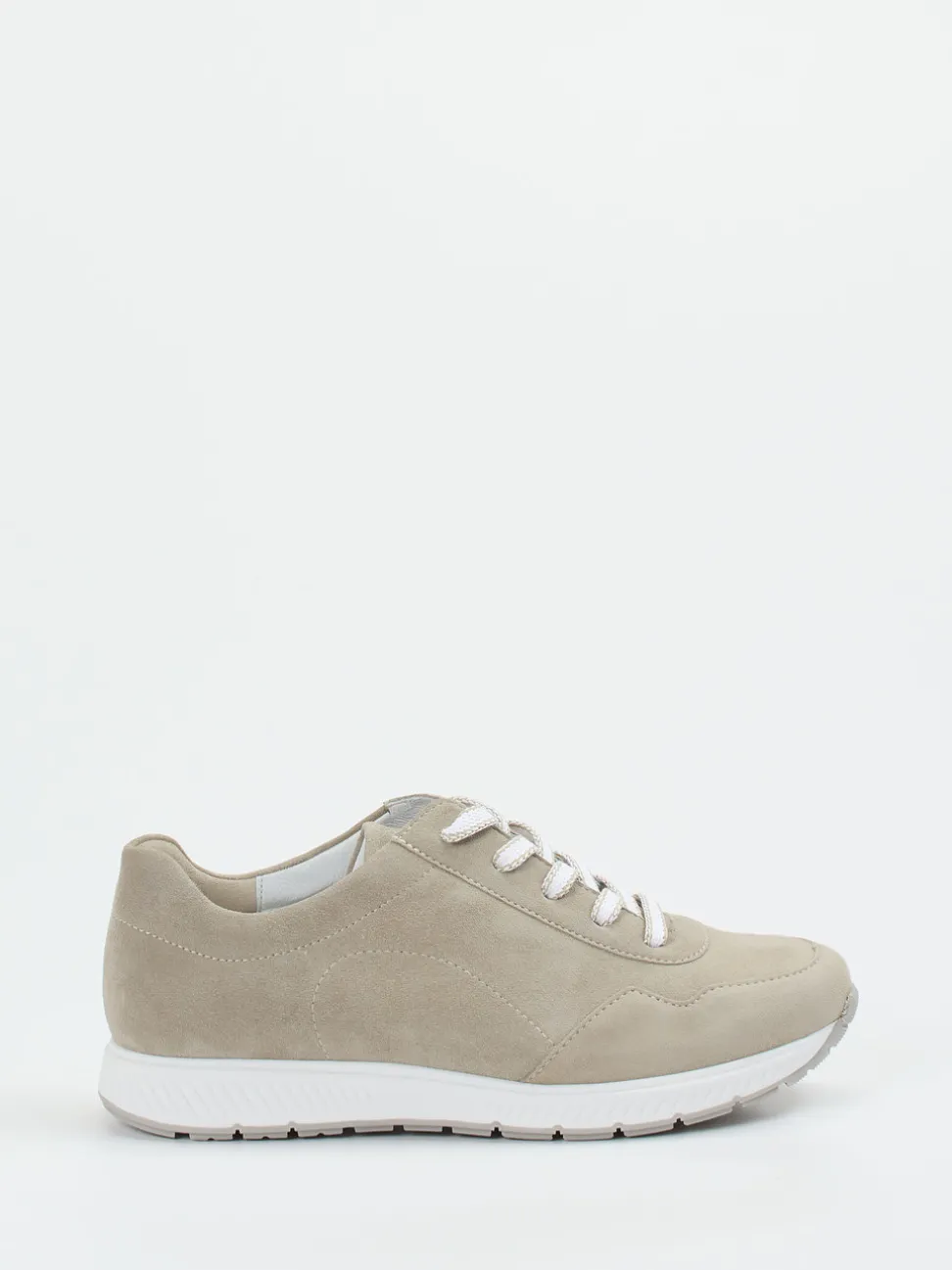 Semler – Komfort-Sneaker aus Veloursleder Beigegrau