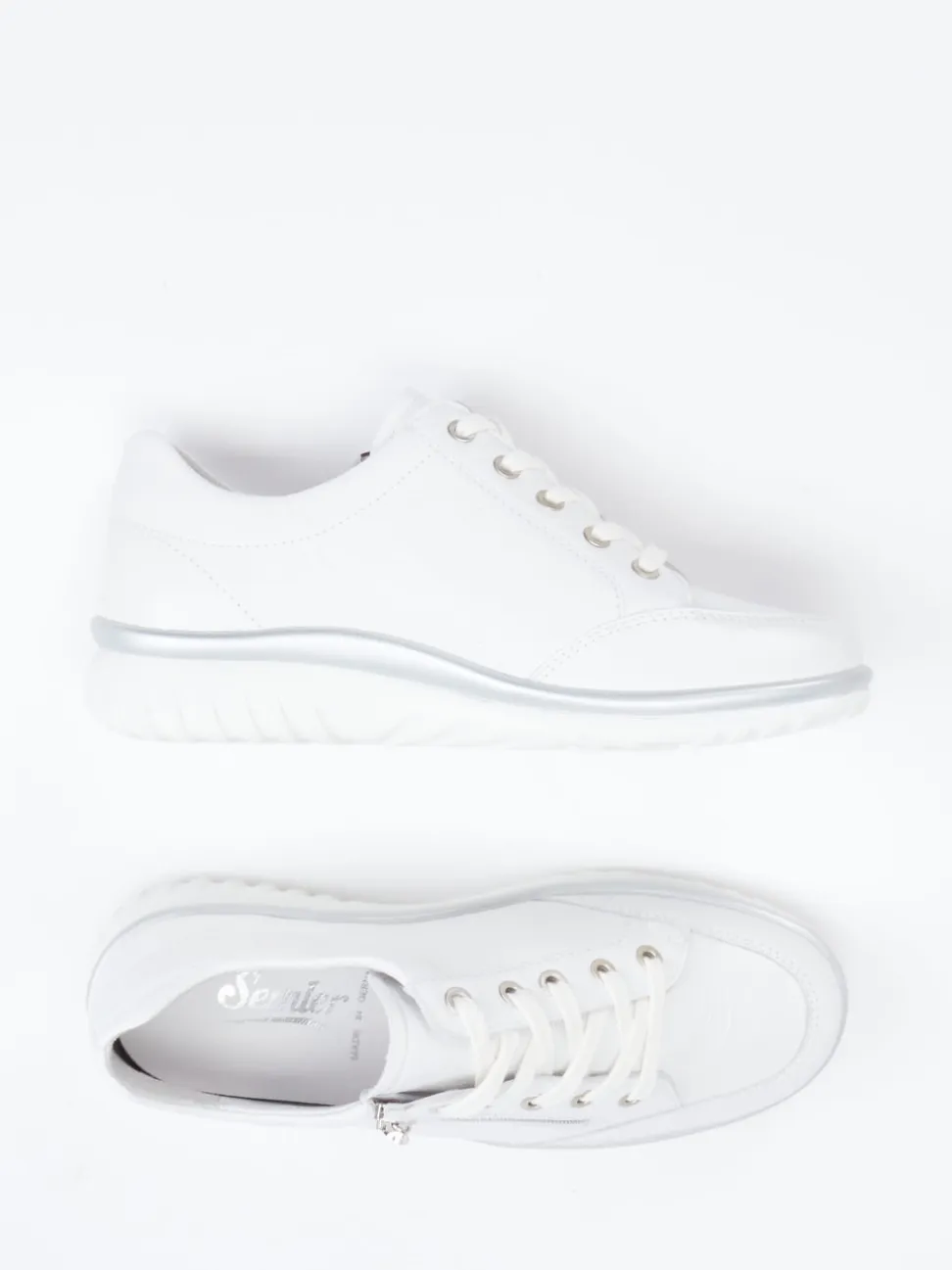 Semler – Komfort-Sneaker aus Kalbleder in Weiß