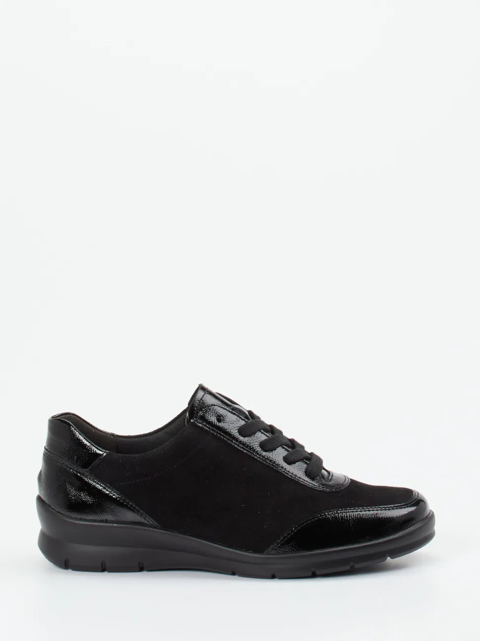 Semler – Komfort-Sneaker aus Veloursleder schwarz