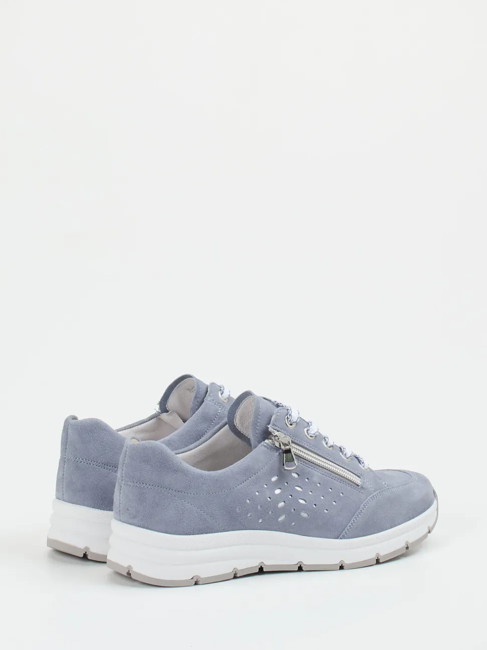 Semler – Komfort-Sneaker aus Veloursleder taubenblau