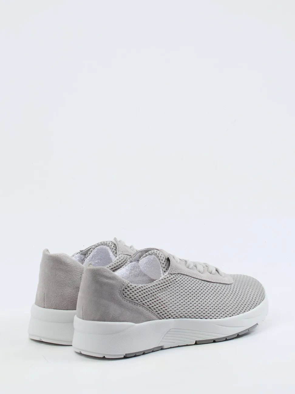 Semler – Komfort-Sneaker aus Mesh und Veloursleder Hellgrau
