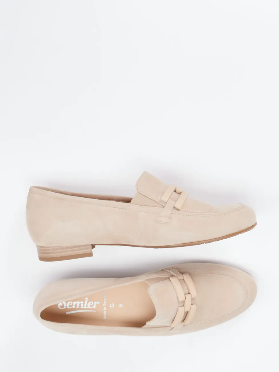 Semler – Loafer aus Veloursleder beige