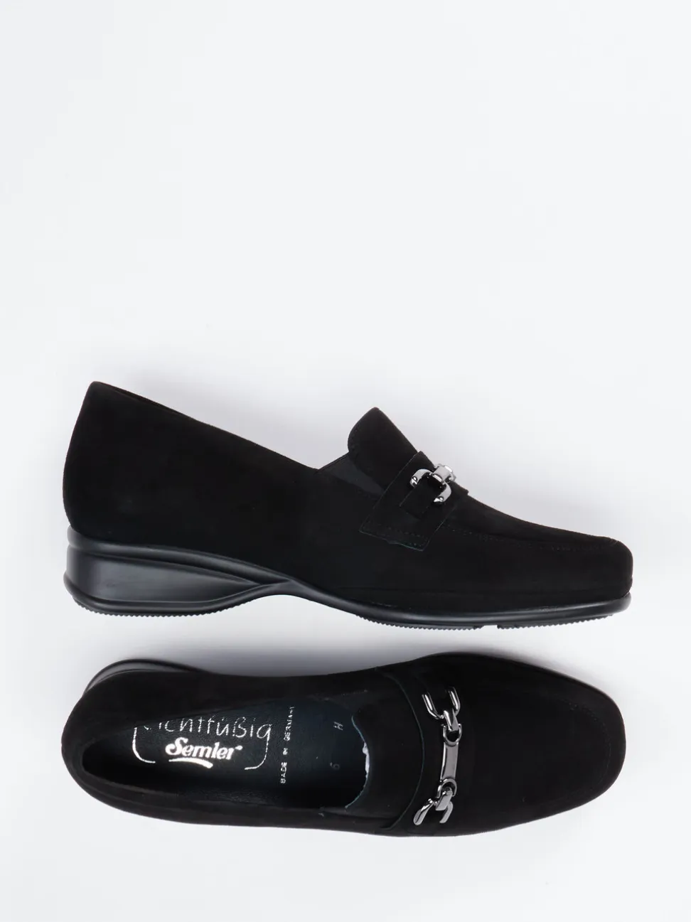 Semler – Loafer aus Veloursleder Schwarz
