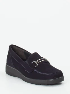 Semler – Loafer aus Veloursleder Dunkelblau