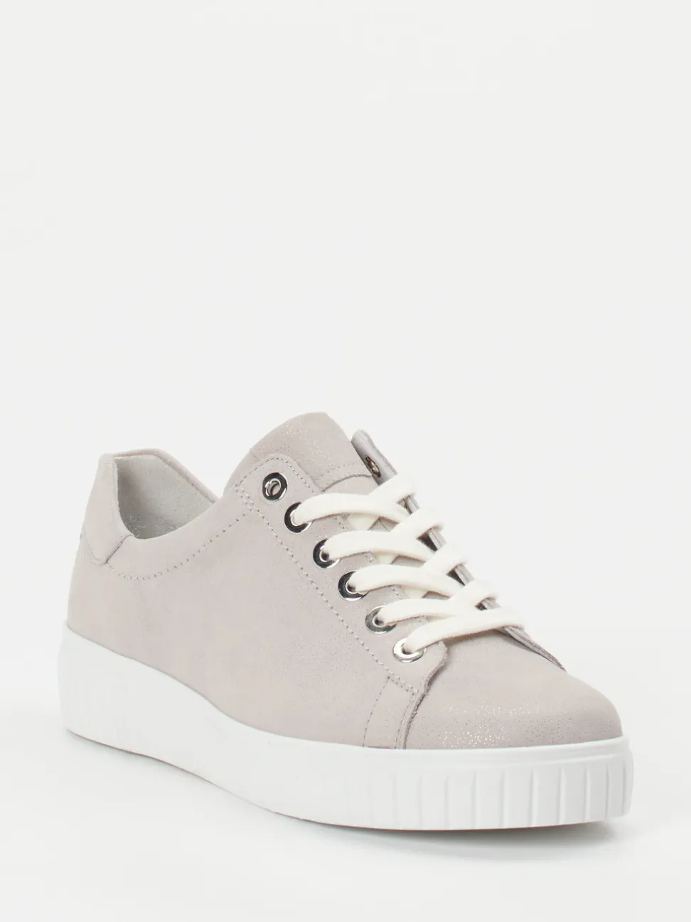 Semler – Plateau-Sneaker aus Metallicleder in Grau