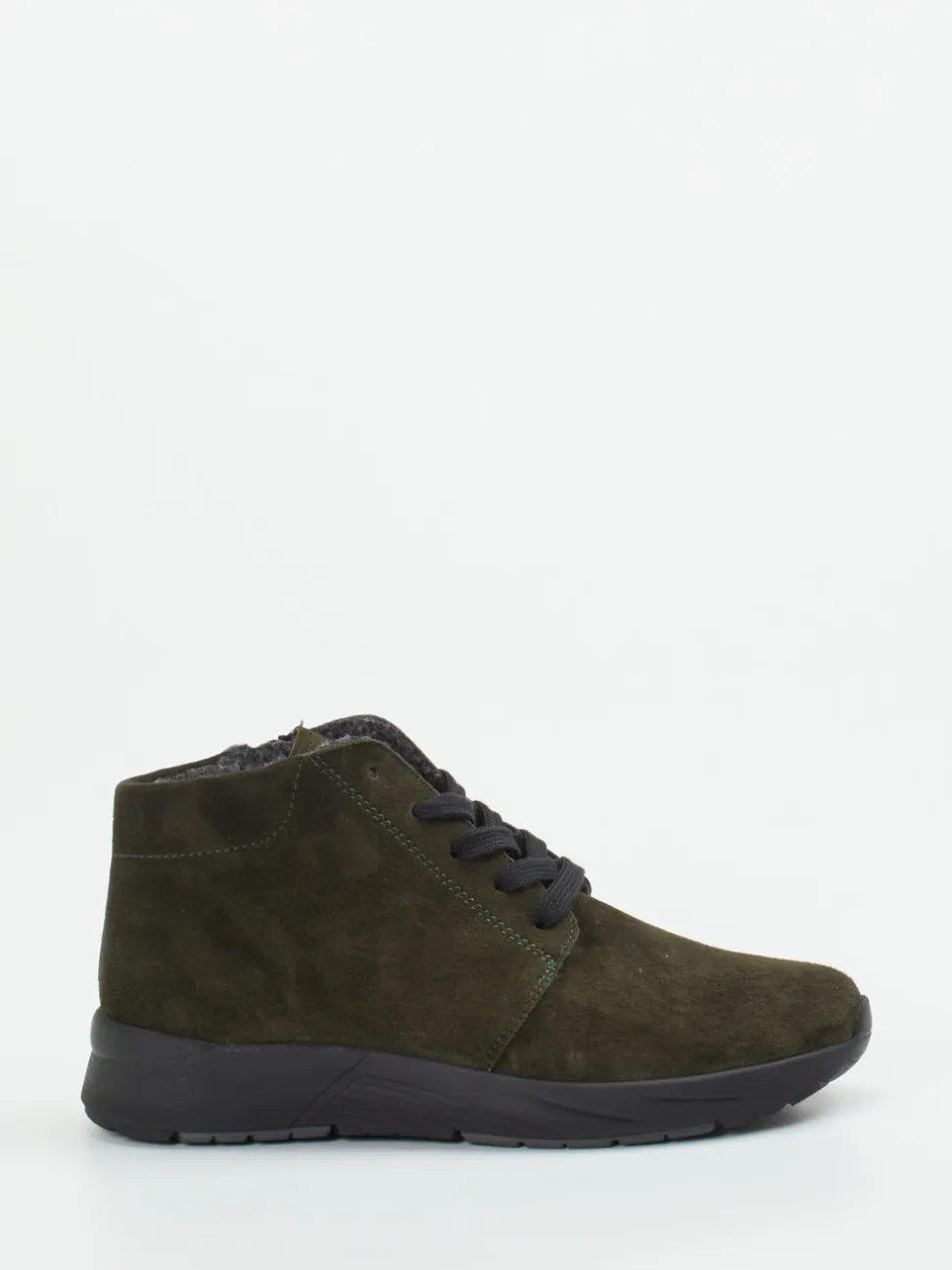 Semler – Schnürboots aus Veloursleder olivgrün