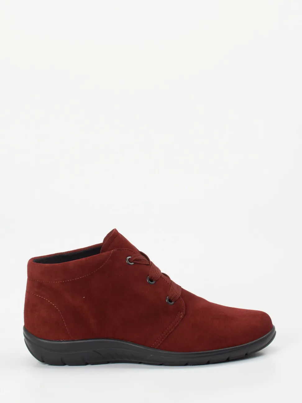 Semler – Schnürboots aus Veloursleder Bordeauxrot