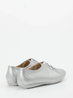 Semler – Schnürschuh aus Metallicleder silberfarben