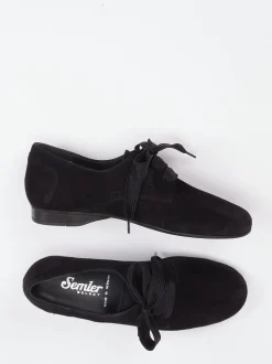 Semler – Schnürschuh aus Samtziegenleder schwarz