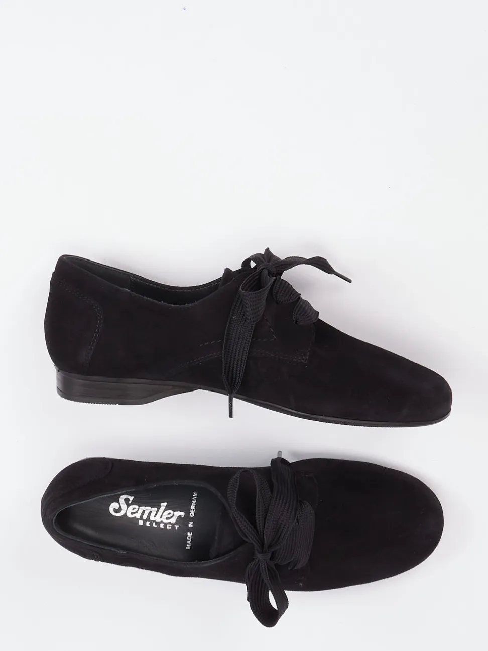 Semler – Schnürschuh aus Samtziegenleder schwarz
