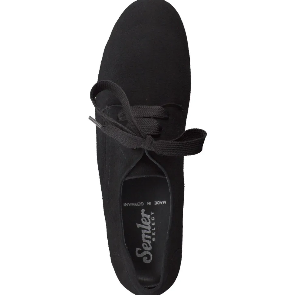 Semler – Schnürschuh aus Samtziegenleder schwarz