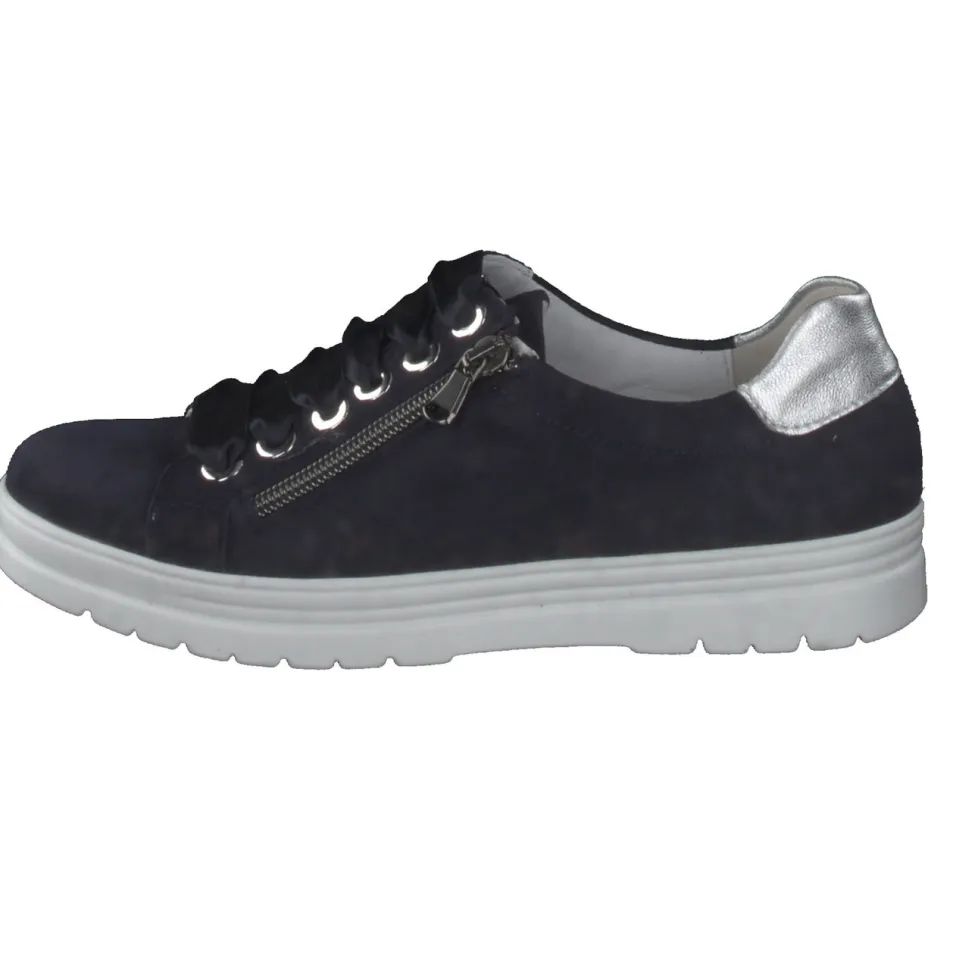 Semler – Sneaker aus Veloursleder Dunkelblau
