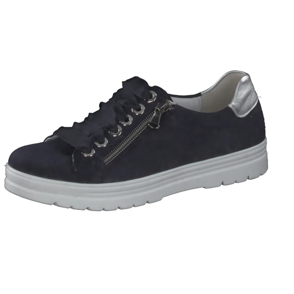 Semler – Sneaker aus Veloursleder Dunkelblau