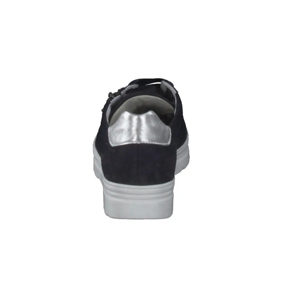 Semler – Sneaker aus Veloursleder Dunkelblau