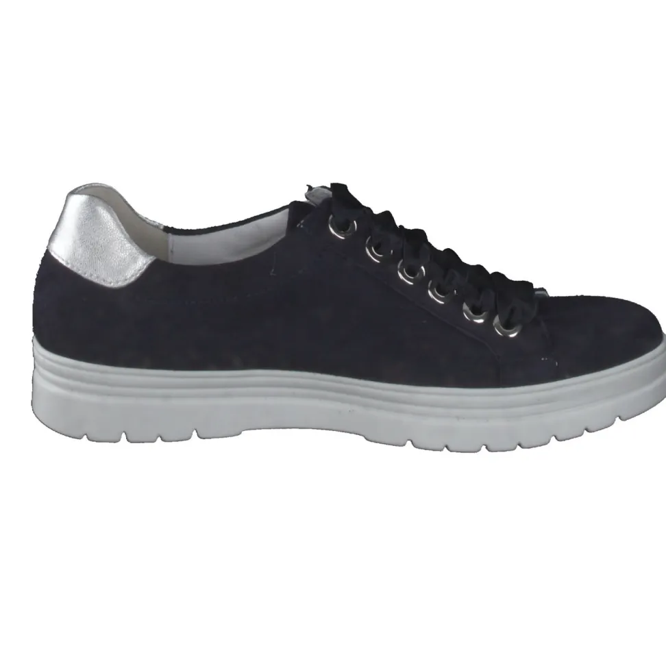 Semler – Sneaker aus Veloursleder Dunkelblau