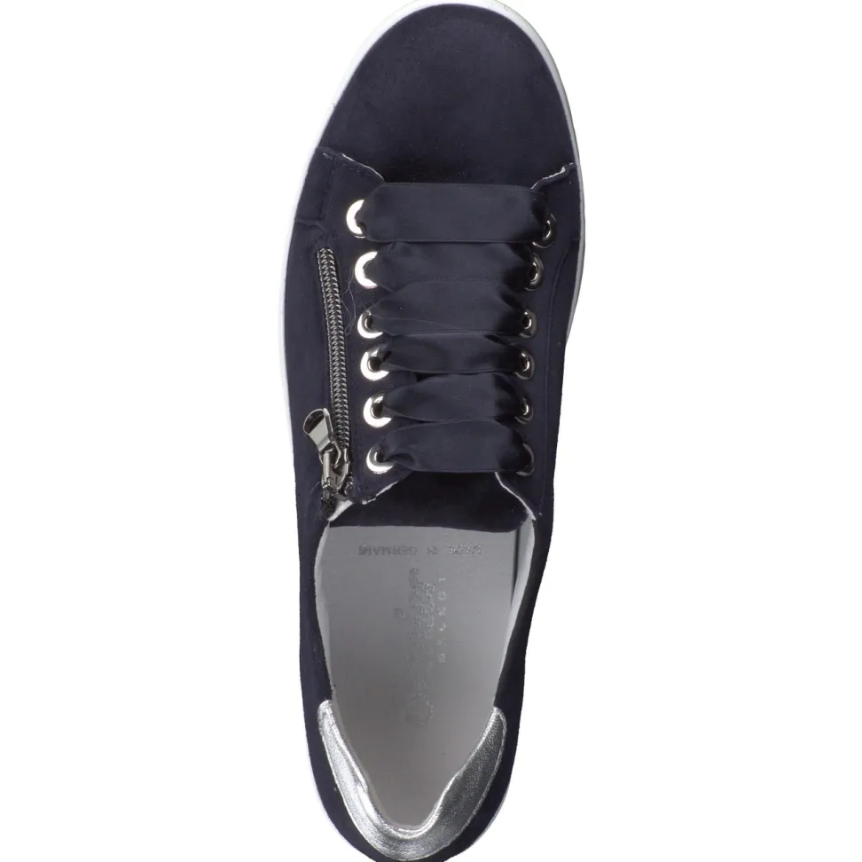 Semler – Sneaker aus Veloursleder Dunkelblau