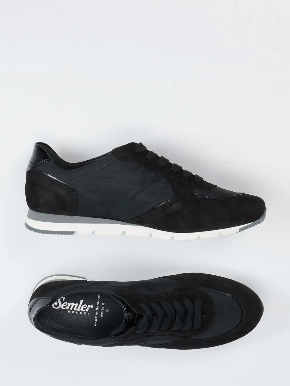 Semler – Sneaker aus Veloursleder in Schwarz