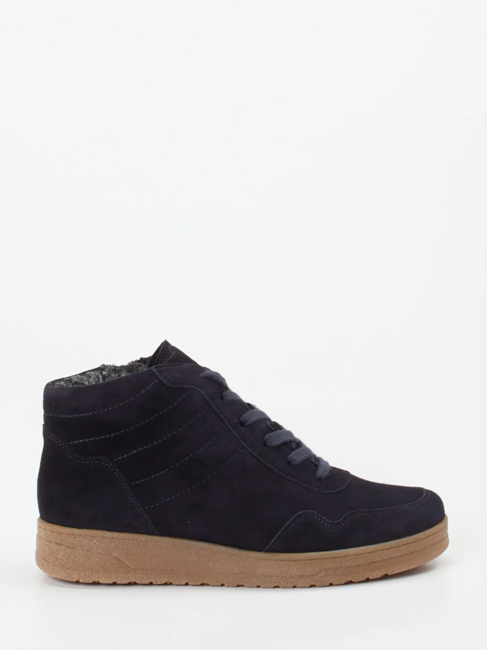 Semler – Sneaker-Boots aus Veloursleder Dunkelblau