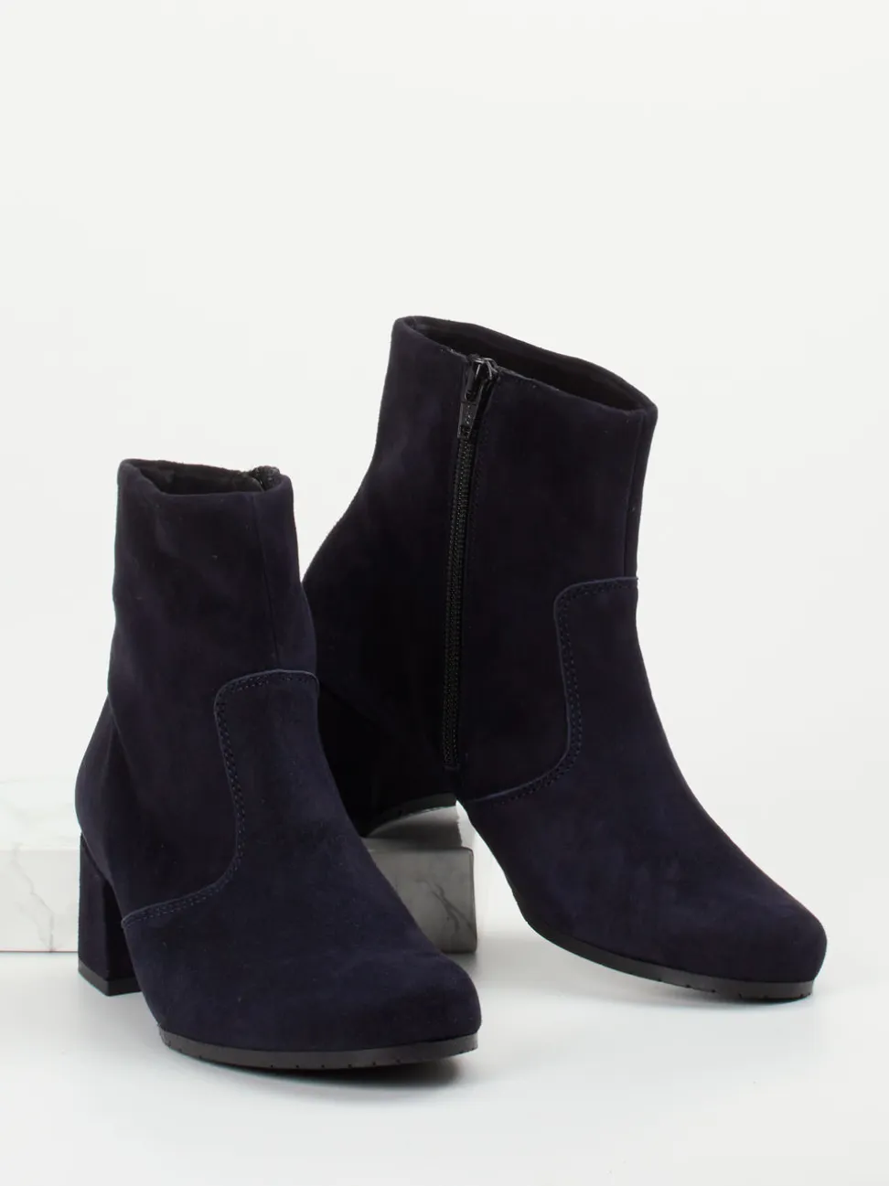 Semler – Stiefelette aus Veloursleder Dunkelblau