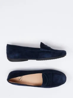 Si – Loafer aus Veloursleder Dunkelblau