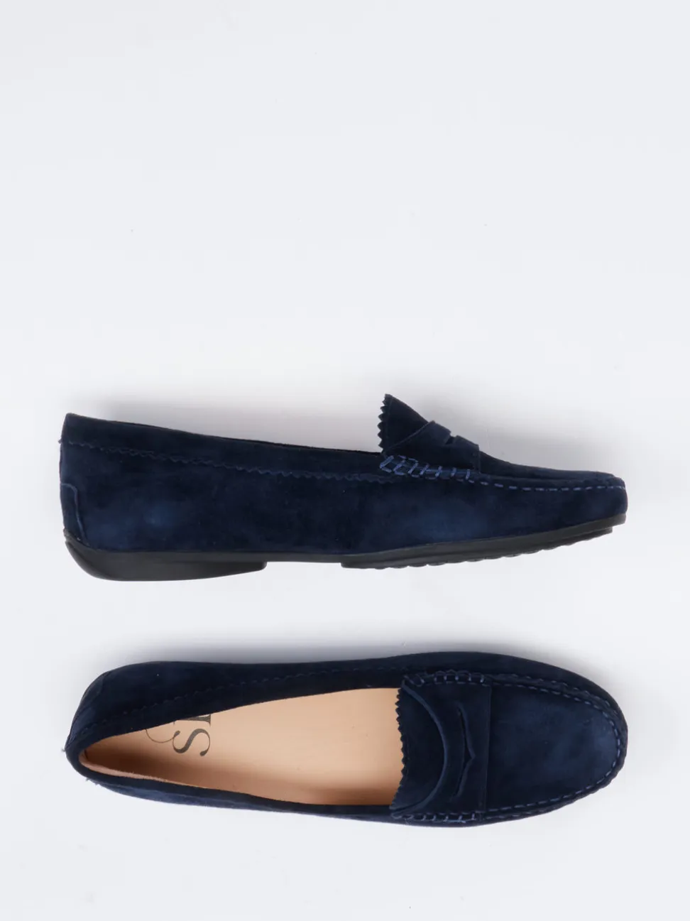 Si – Loafer aus Veloursleder Dunkelblau