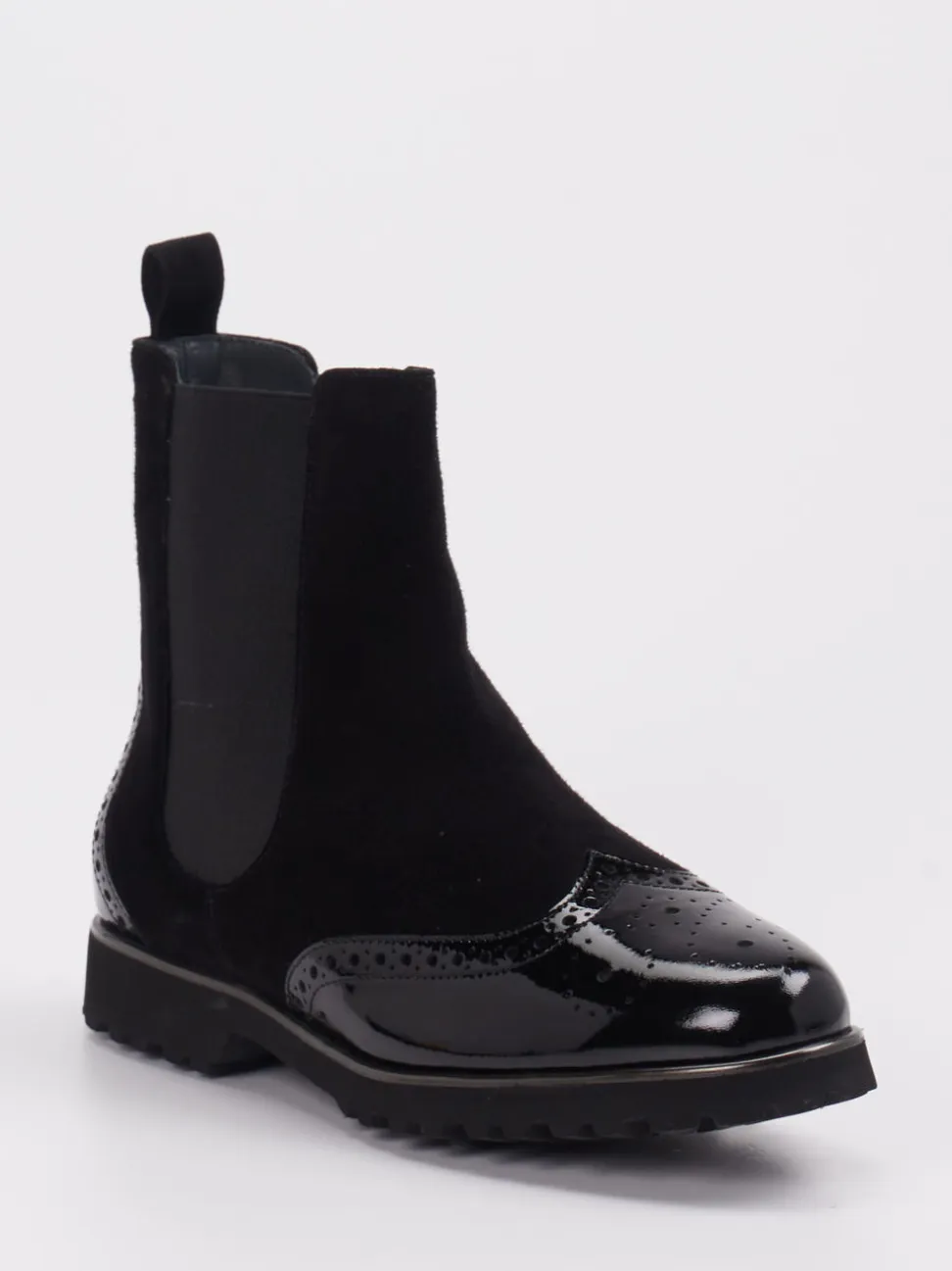 Sioux – Chelsea-Stiefelette aus Veloursleder schwarz