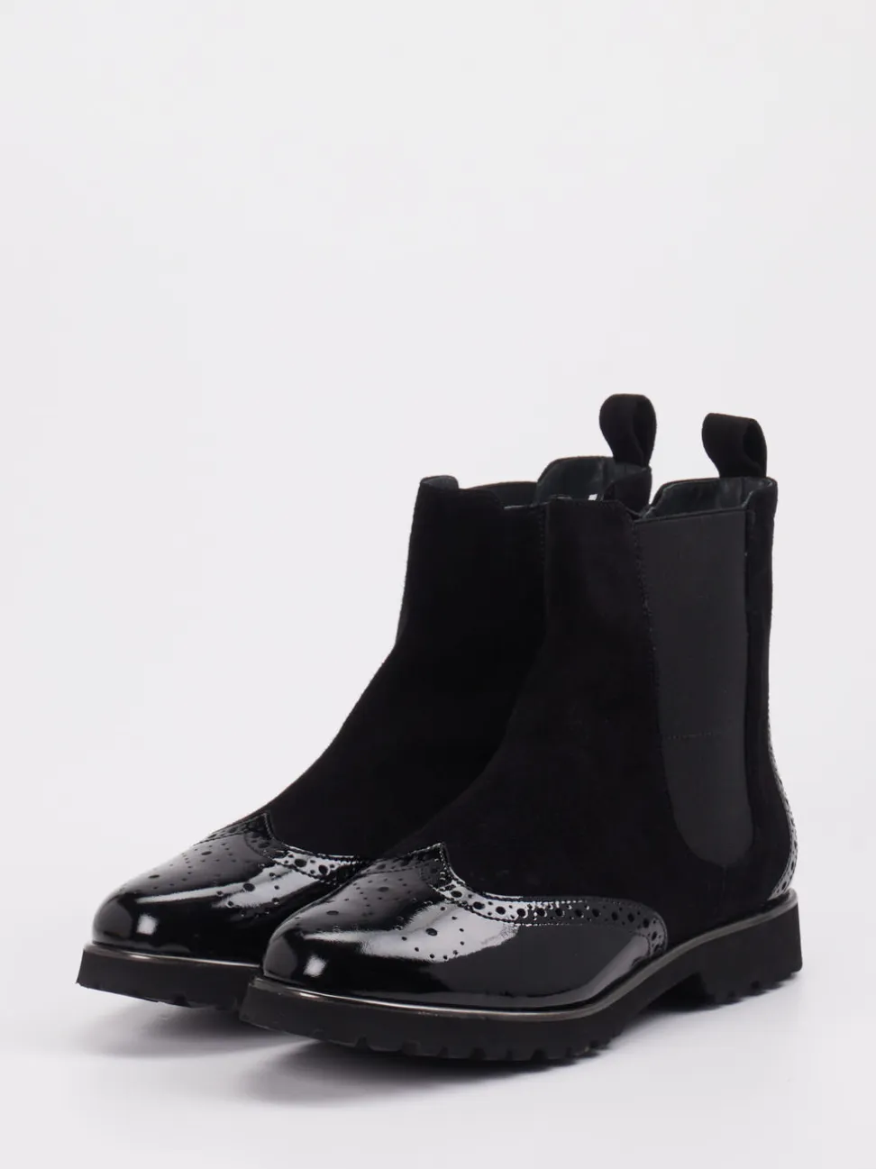 Sioux – Chelsea-Stiefelette aus Veloursleder schwarz