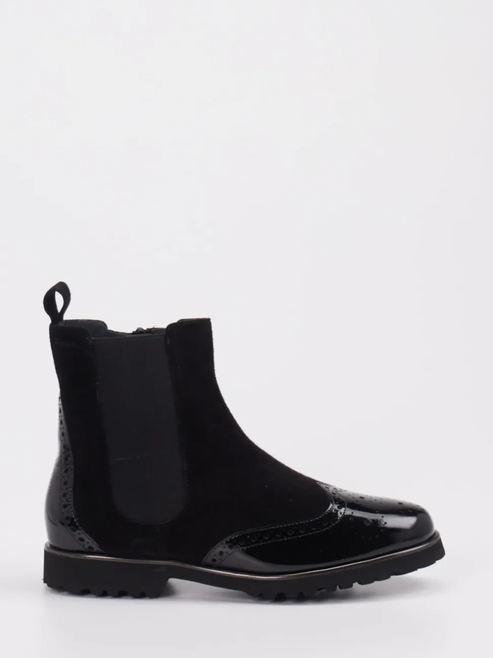 Sioux – Chelsea-Stiefelette aus Veloursleder schwarz