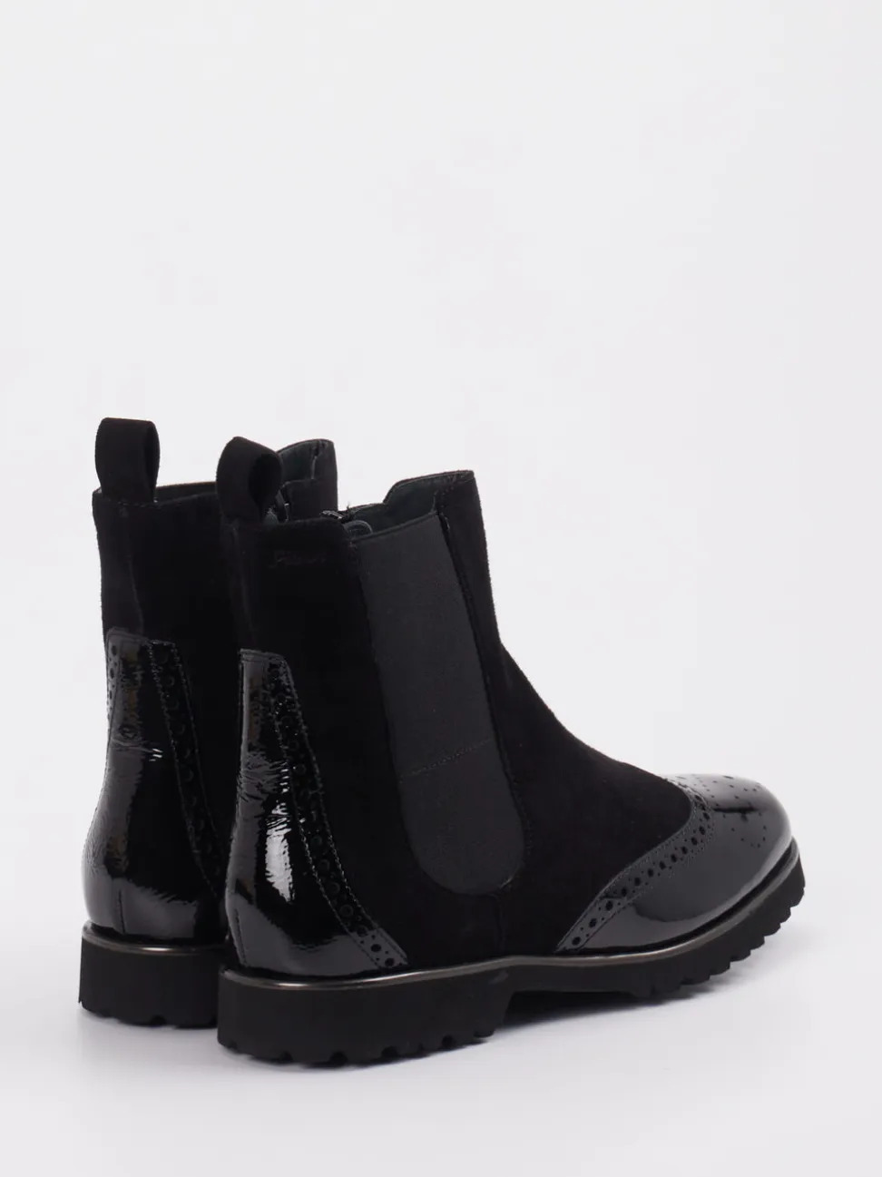 Sioux – Chelsea-Stiefelette aus Veloursleder schwarz