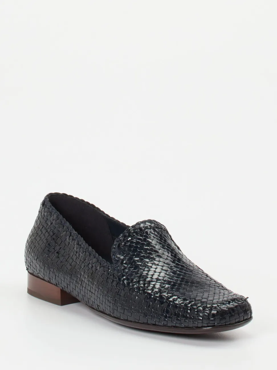 Sioux – Loafer aus Flechtleder in Navyblau