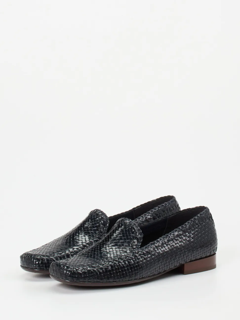 Sioux – Loafer aus Flechtleder in Navyblau