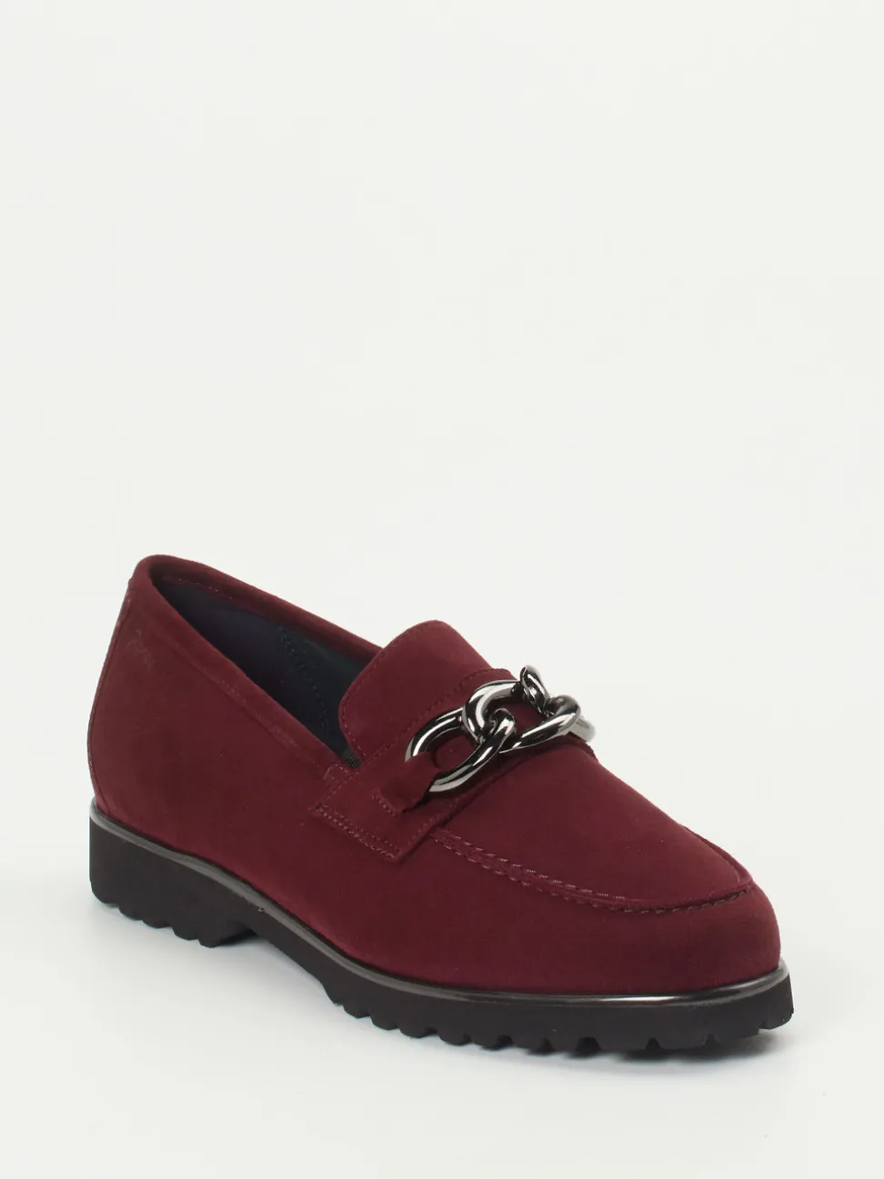 Sioux – Loafer aus Veloursleder in Bordeauxrot