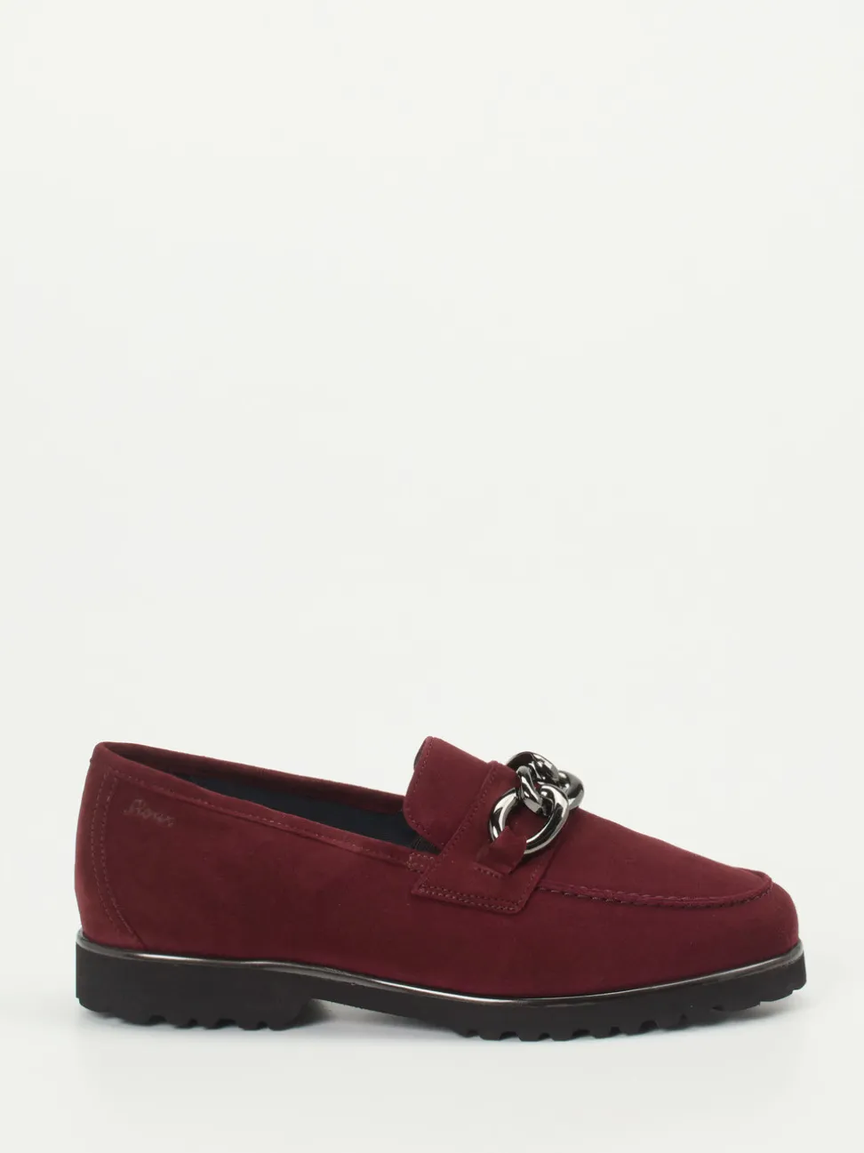 Sioux – Loafer aus Veloursleder in Bordeauxrot