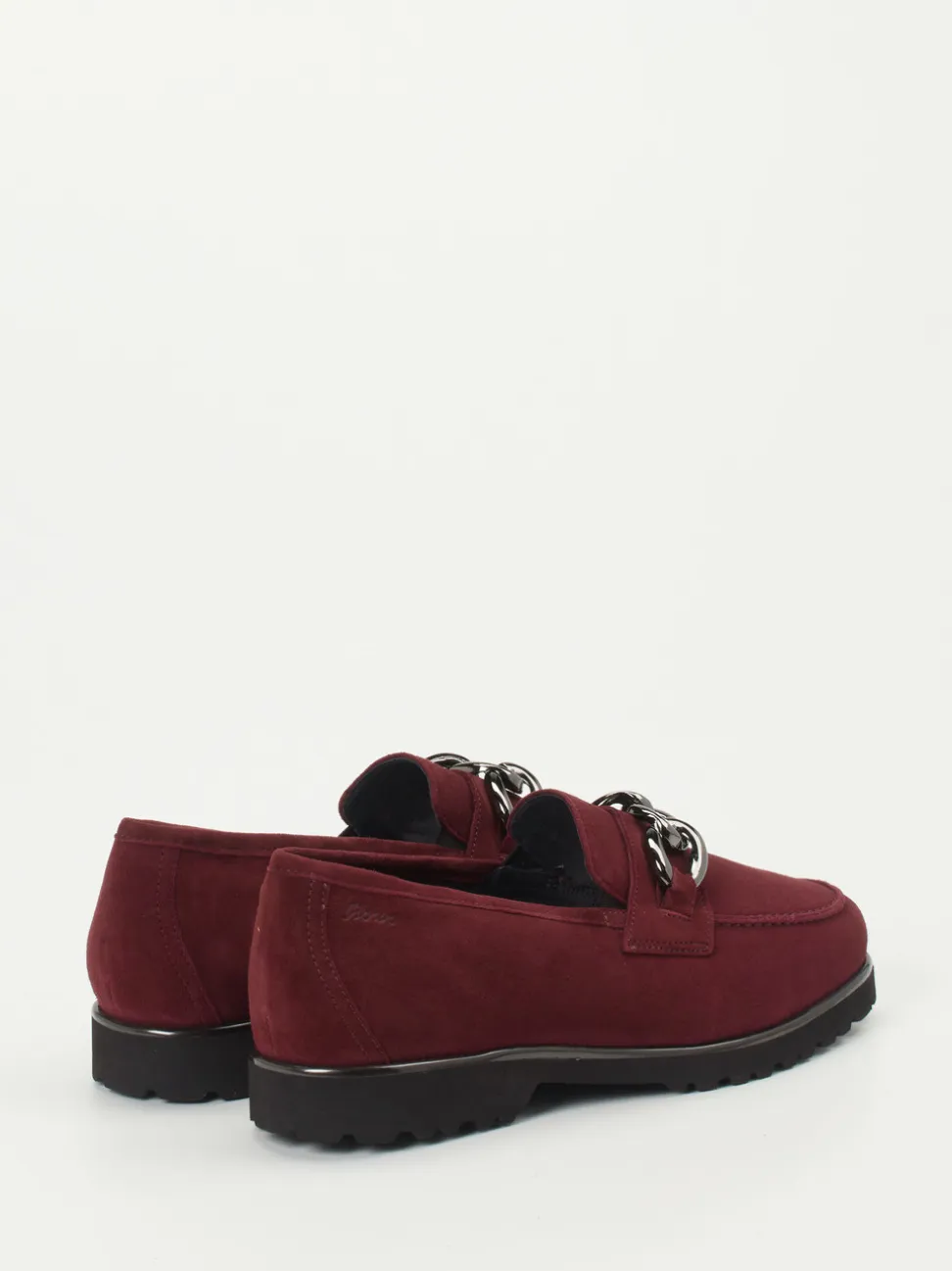 Sioux – Loafer aus Veloursleder in Bordeauxrot