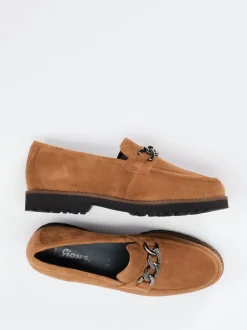 Sioux – Loafer aus Veloursleder in Cognacbraun